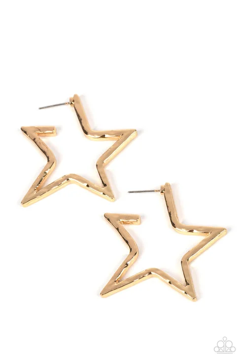 women’s elegant drop earrings -All-Star Attitude Gold Hoop Earring