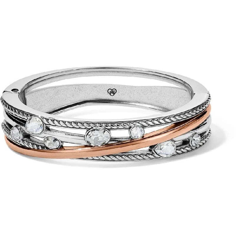 luxury silver bangles for women -Neptune's Rings Gems Hinged Bangle