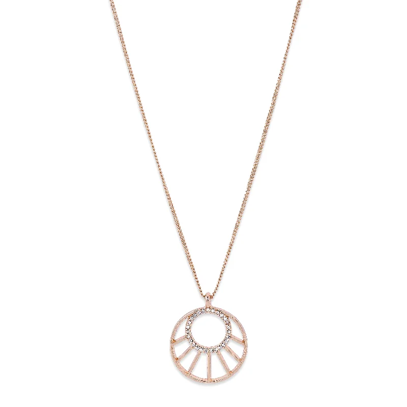 women’s engraved pendant necklaces -CASSIE necklace rosegold-plated