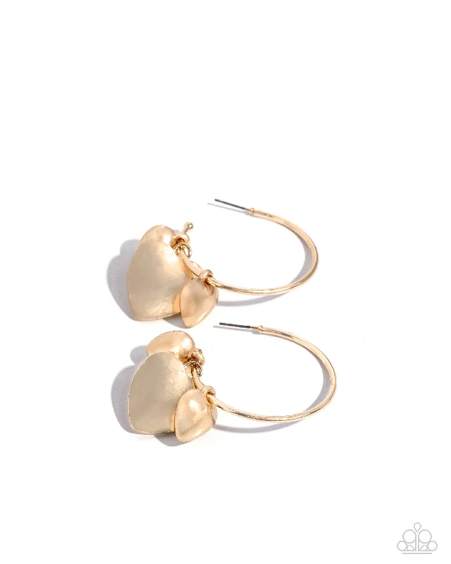 women’s vintage stud earrings -Casually Crushing - Gold