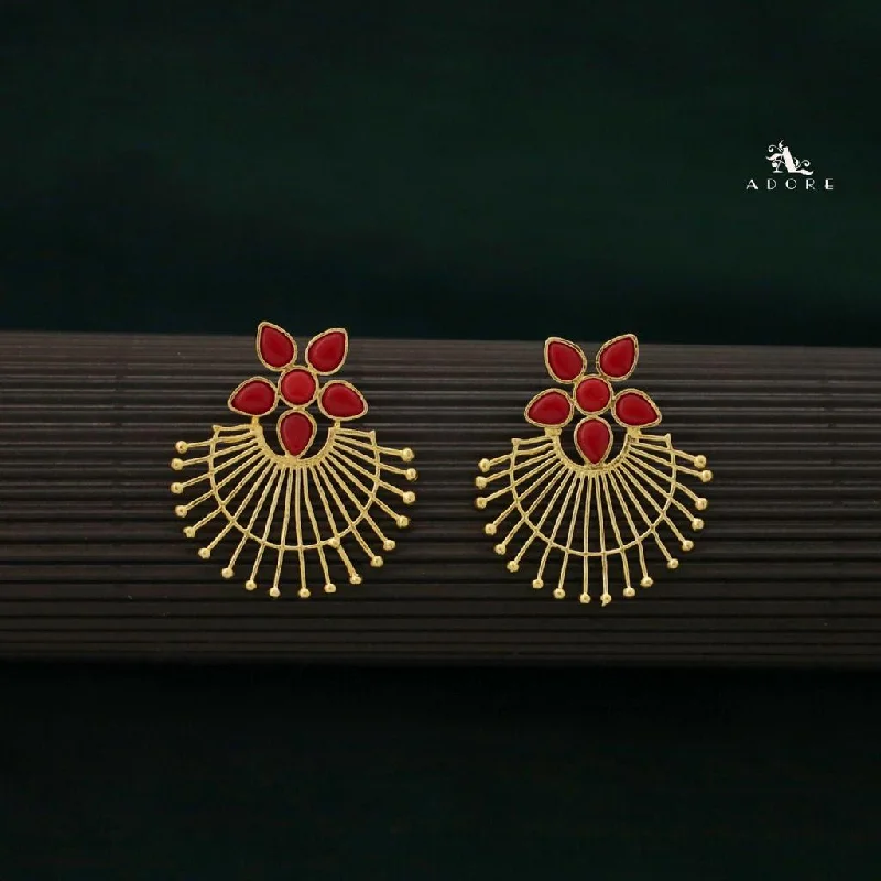 women’s luxury earrings -Golden Flower Lea Earrings