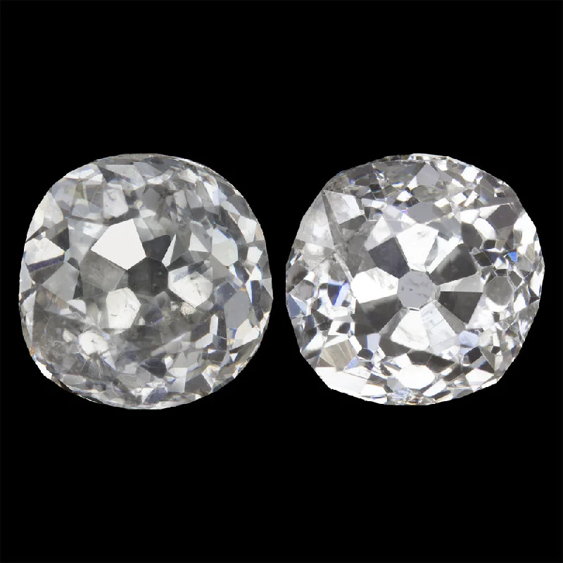 women’s multi-stone rings -1.34ct OLD MINE CUT DIAMOND STUD EARRINGS F-G SI2 ANTIQUE MATCHING PAIR NATURAL