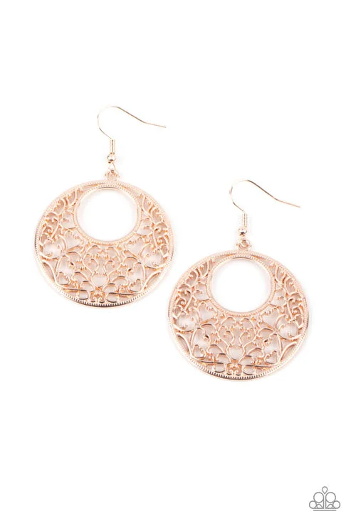 women’s chandelier earrings -Vineyard Romance Rose Gold Earring