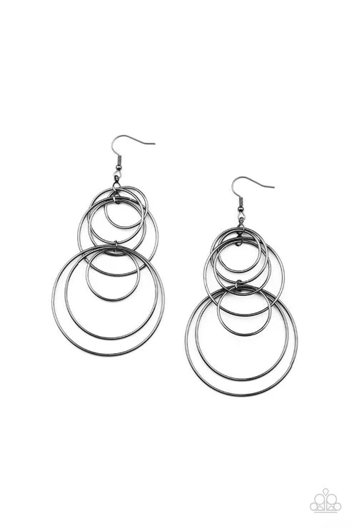 women’s bohemian earrings -I Feel Dizzy Black Earring