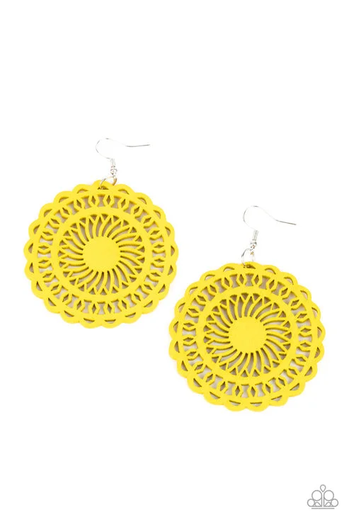 women’s sparkly earrings -Island Sun Yellow Earring