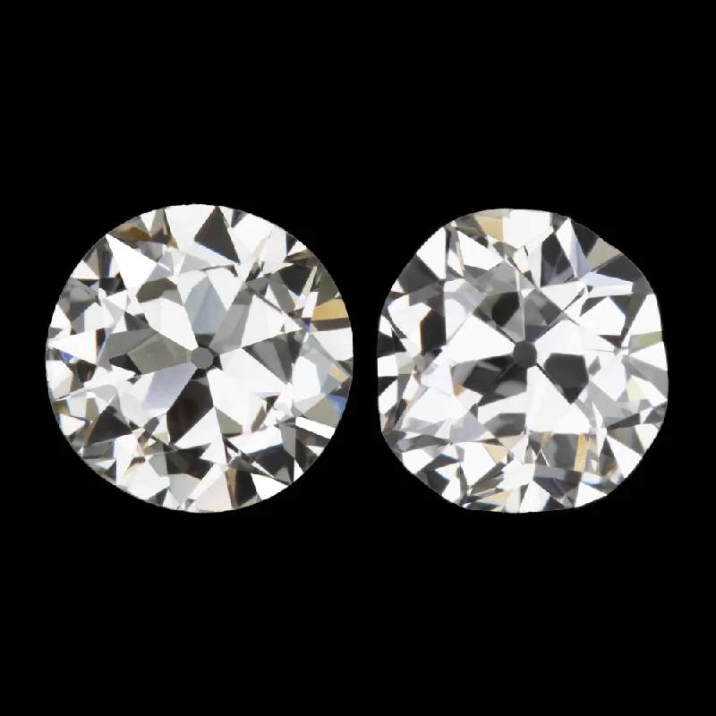 women’s cocktail rings -1.05ct OLD EUROPEAN CUT DIAMOND STUD EARRINGS 5.4mm VINTAGE PAIR ESTATE 1 CARAT