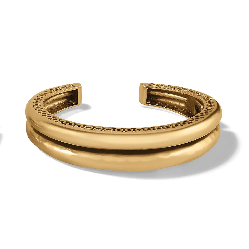 boho bangles for women -Inner Circle Double Hinged Bangle/Gold