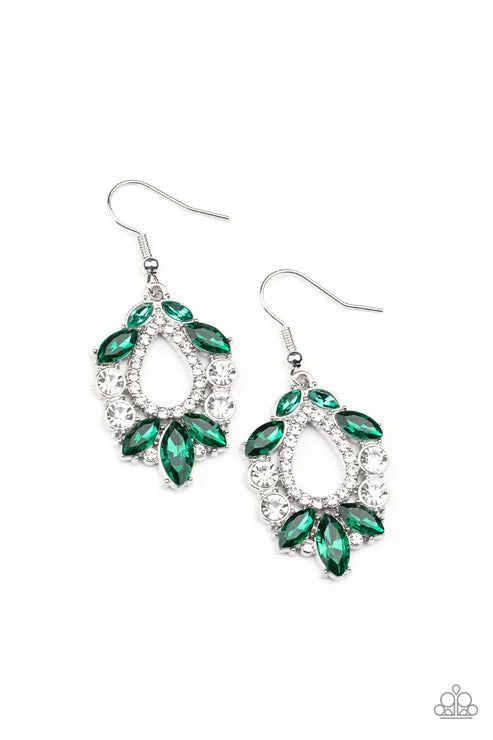 women’s gold earrings with diamonds -New Age Noble Green Earring