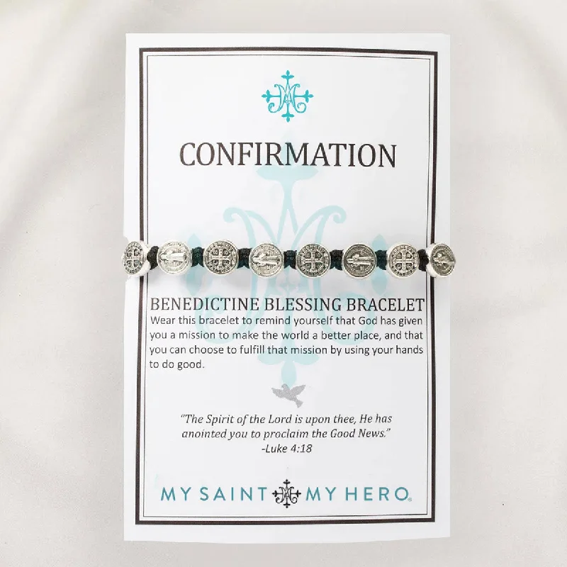 bridal bangles for women -Confirmation Benedictine Blessing Bracelet