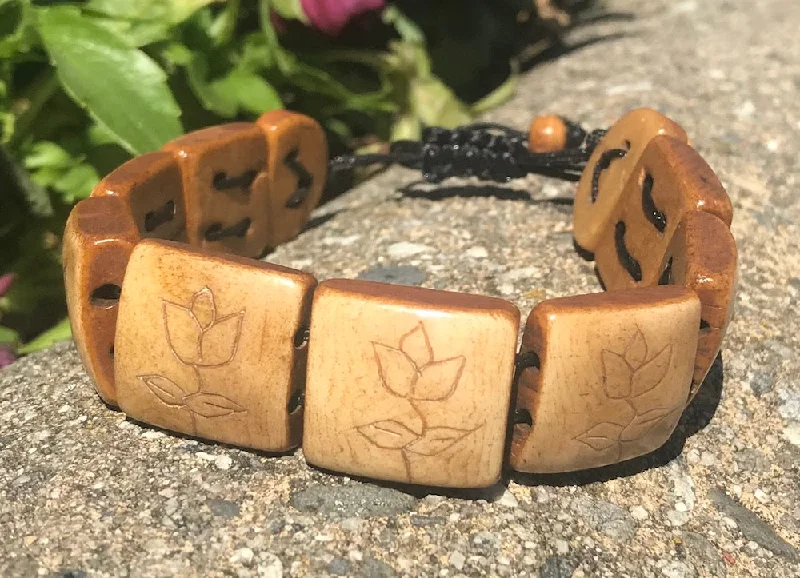 women’s stacked bracelets -Lotus Bone Bracelet