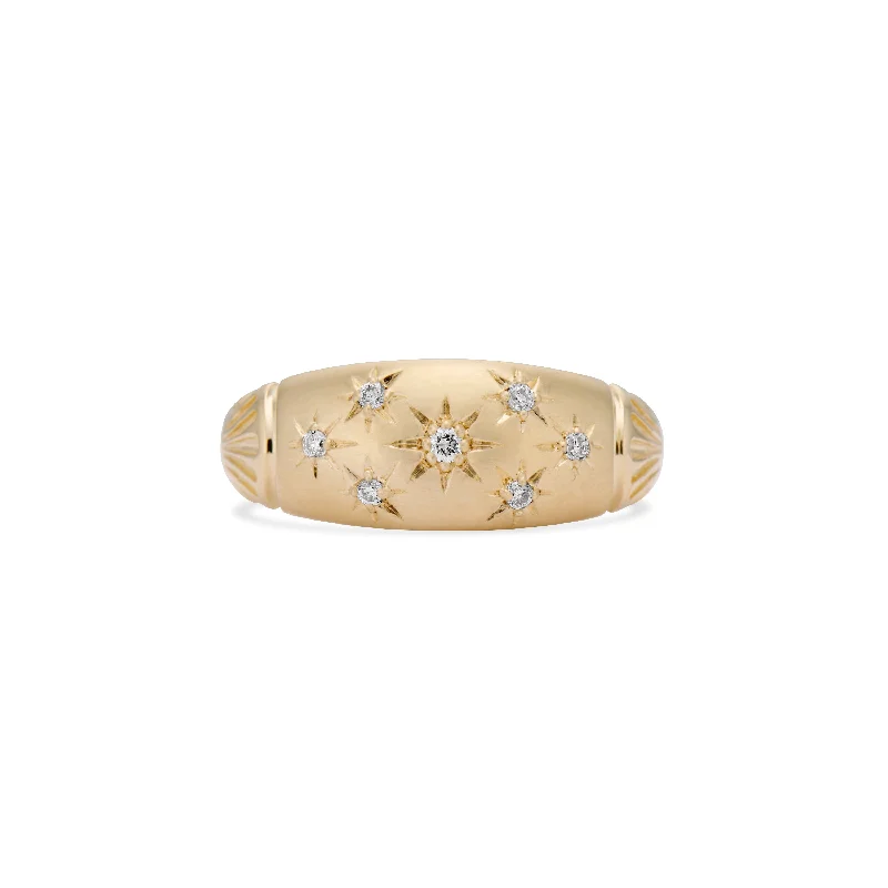 women’s chunky rings -Ainsley Diamond Star Band