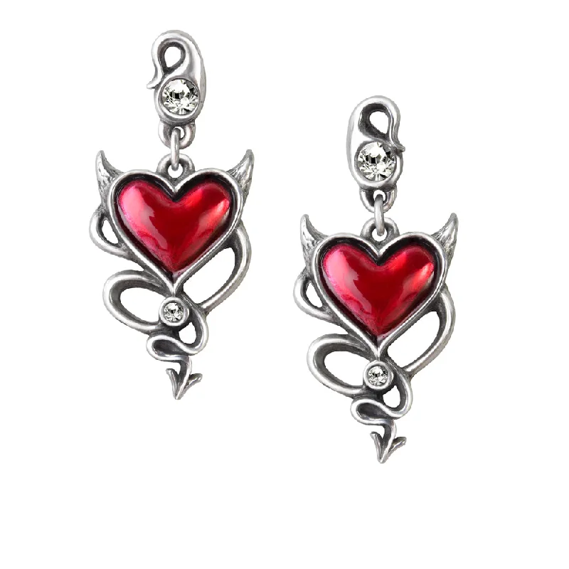 women’s modern earrings -Devil Heart Earrings