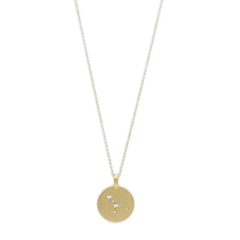 women’s elegant necklaces -CANCER Zodiac Sign Coin Necklace, gold-plated