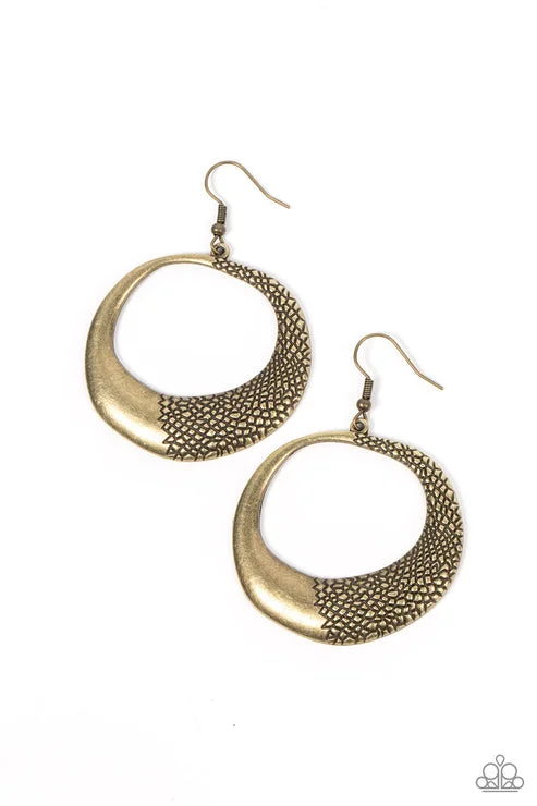 hoop earrings for women -Downtown Jungle Brass Earring