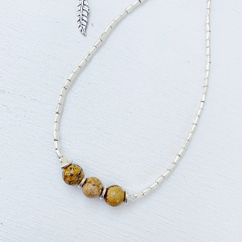 women’s crystal pendant necklaces -JASPER TRILOGY NECKLACE