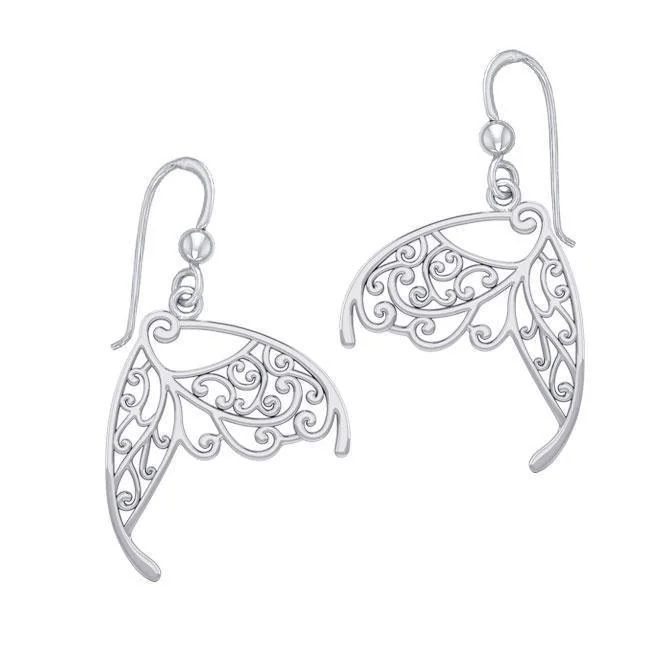 women’s fashion earrings -Butterfly Wing Silver Earrings TER1783