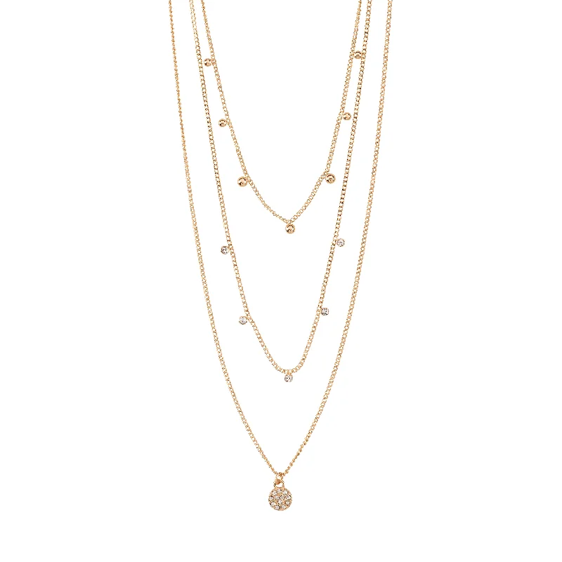 women’s pearl pendant necklaces -CHAYENNE crystal necklace rosegold-plated