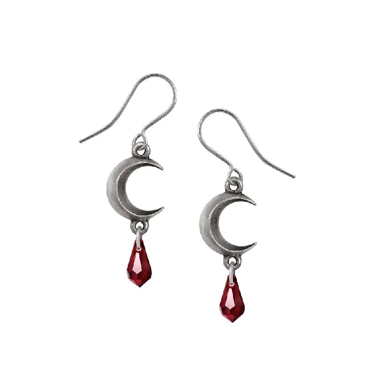 ChatGPT 说：Moon Crystal Earrings - Red