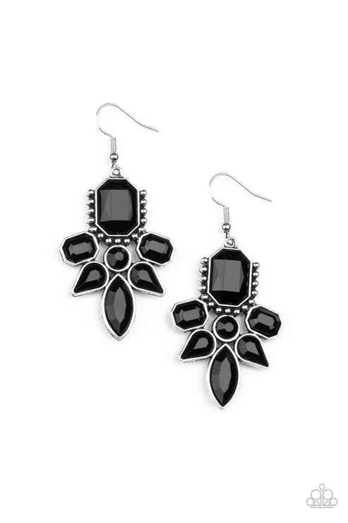 women’s flower earrings -Vacay Vixen Black Earring