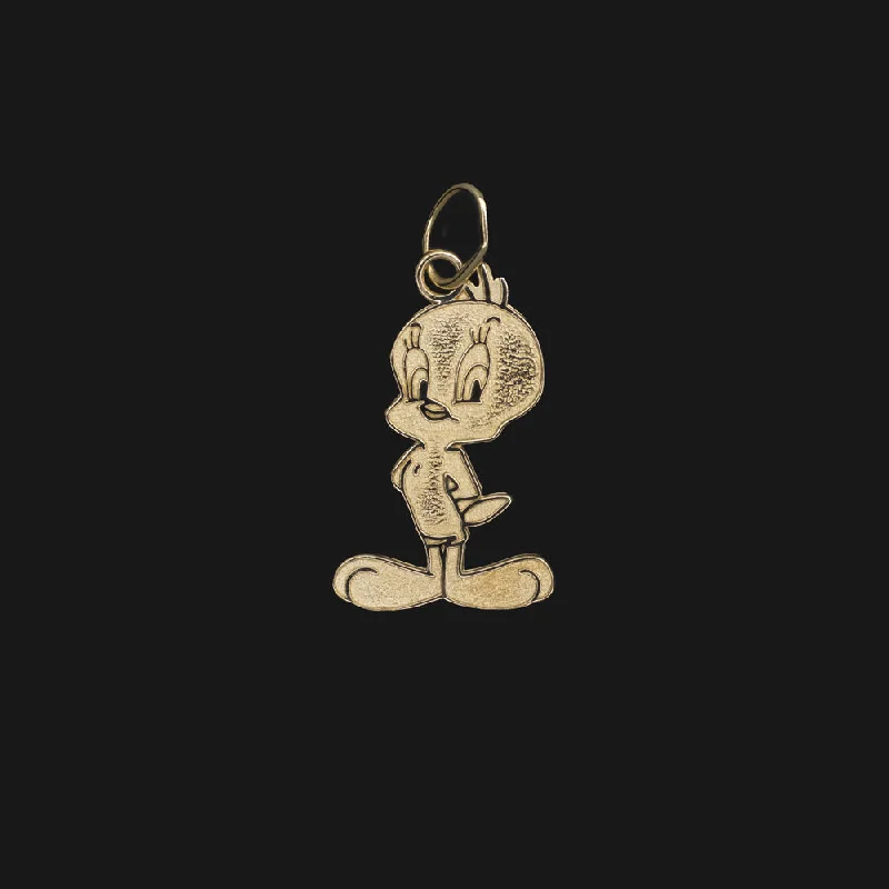 silver eternity bands for women -SOLID 14k YELLOW GOLD TWEETY BIRD CHARM PENDANT LOONEY TUNES NECKLACE CUTE GIFT