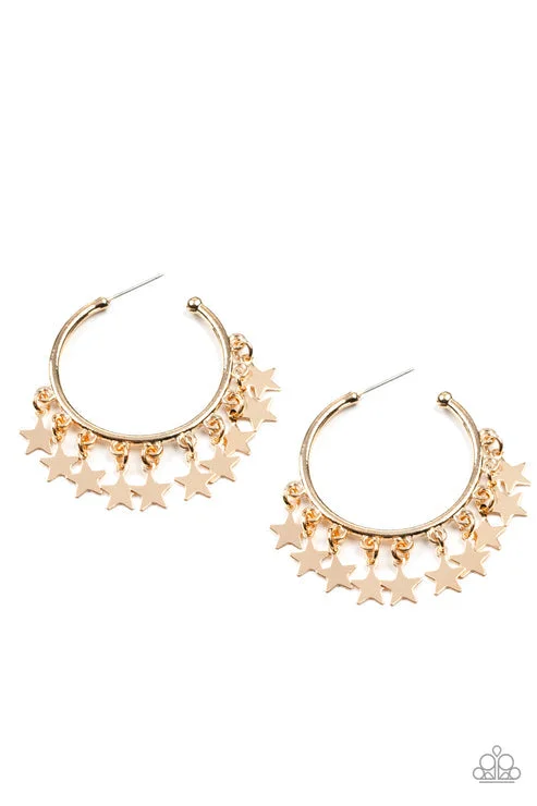 women’s art deco earrings -Happy Independence Day Gold Earring