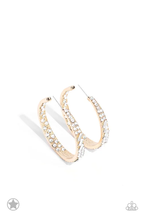 women’s pearl drop earrings -GLITZY By Association Gold Hoop Earring