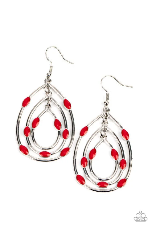 women’s bold earrings -Rippling Rapport Red Earring