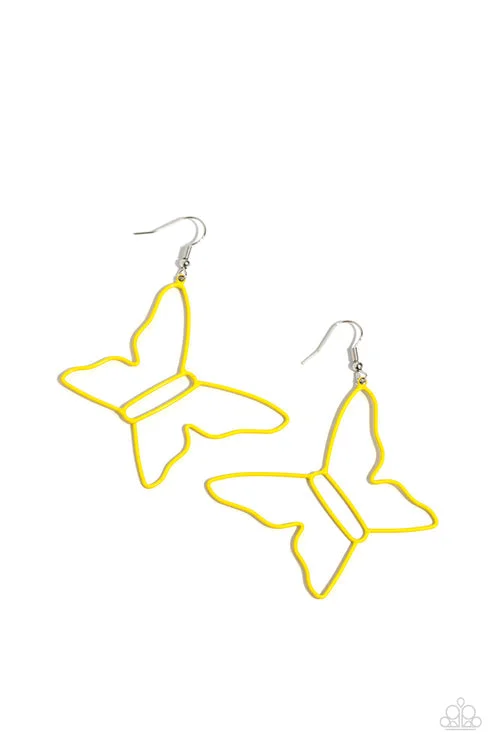 women’s custom earrings -Soaring Silhouettes Yellow Earring