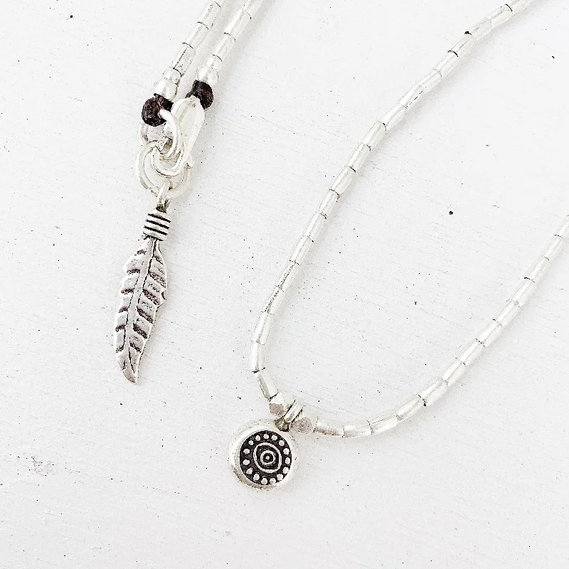 women’s pendant necklaces -EVIL EYE AND PEACE FEATHER PROTECTION  NECKLACE