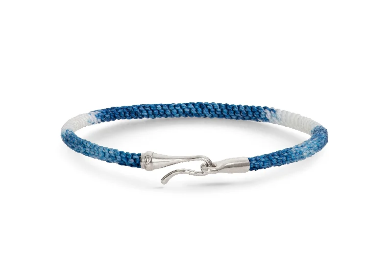 wedding bangles for women -Life Bracelet Blue Jeans, Sterling Silver