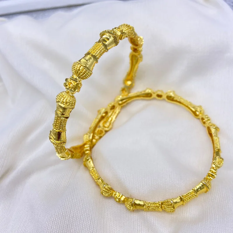 women’s engraved bangles -Orient Gold  Bangles 2 pcs.