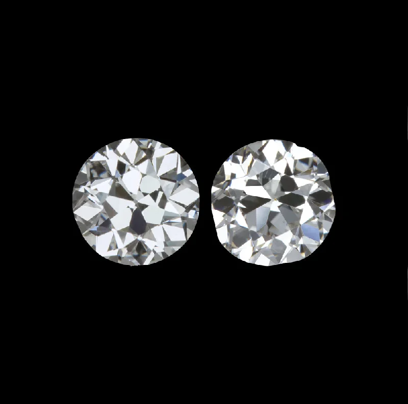 gold rings for women -0.32ct E-F VS OLD EUROPEAN CUT DIAMOND STUD EARRINGS MATCHING PAIR LOOSE NATURAL