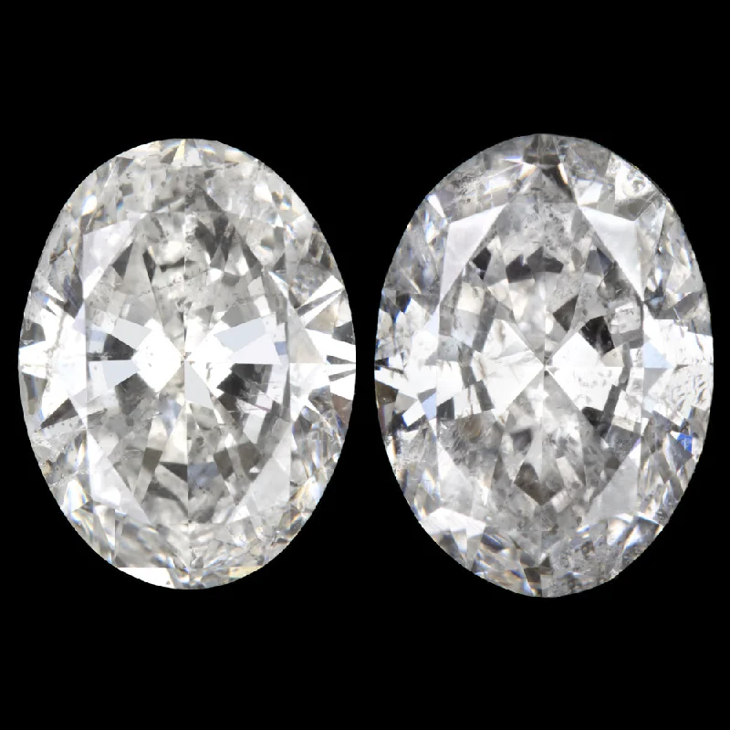 women’s solitaire rings -2.12ct OVAL CUT DIAMOND STUD EARRINGS 8mm MATCHING PAIR NATURAL EARTH MINED 2ct