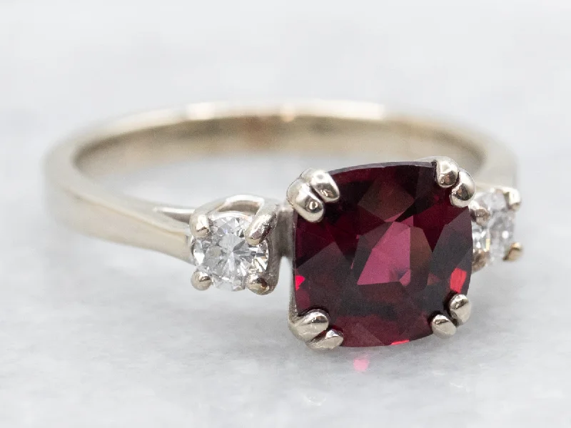 women’s emerald diamond engagement rings -Garnet and Diamond Ring