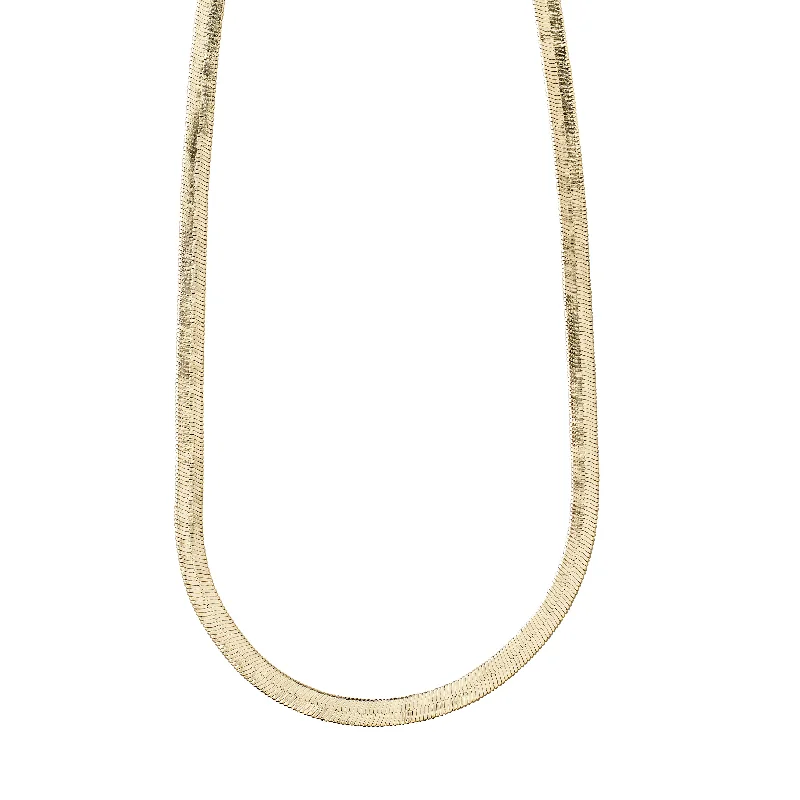 women’s dainty gold necklaces -NOREEN flat snakechain necklace gold-plated