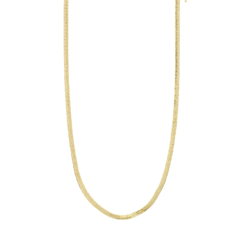 women’s multi-layer necklaces -JOANNA flat snake chain necklace gold-plated