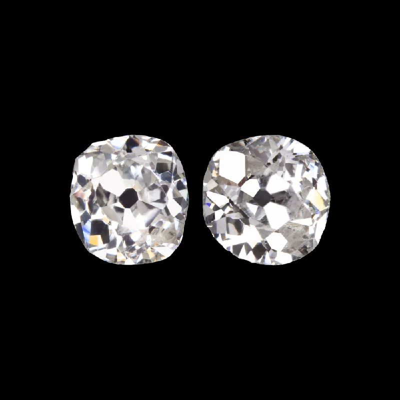 women’s trendy gemstone rings -0.59ct OLD MINE CUT DIAMOND STUD EARRINGS H-I VS2-SI2 PAIR ANTIQUE PAIR ESTATE