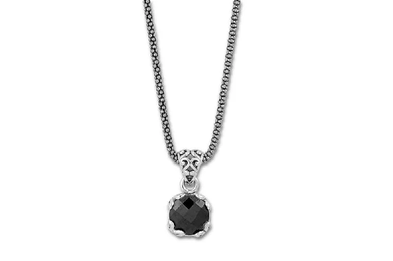 women’s pearl pendant necklaces -Glow Necklace- Black Spinel