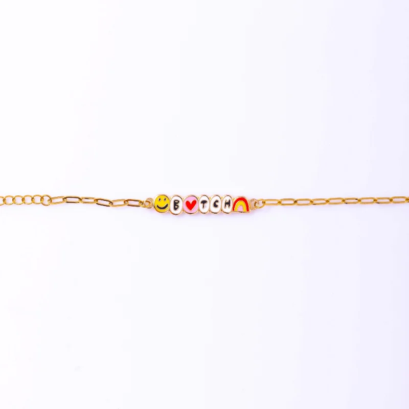 gold bangles for women -Bitch Bracelet