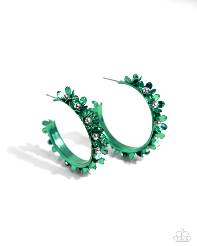 women’s dazzling earrings -Fashionable Flower Crown - Green