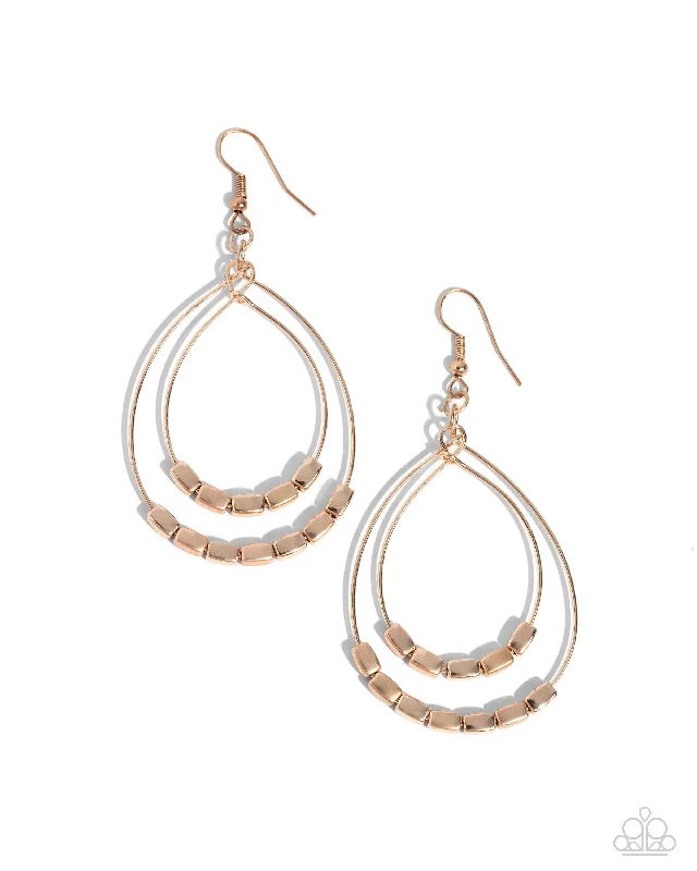 women’s layered earrings -Industrial Artisan - Rose Gold