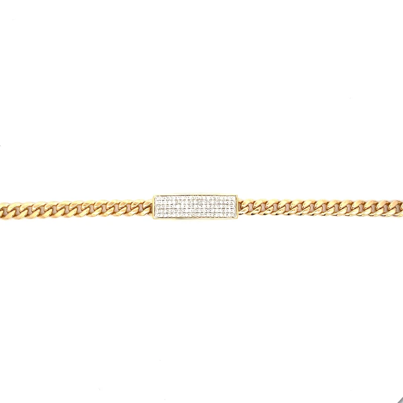 chunky bangles for women -Diamond ID Bracelet