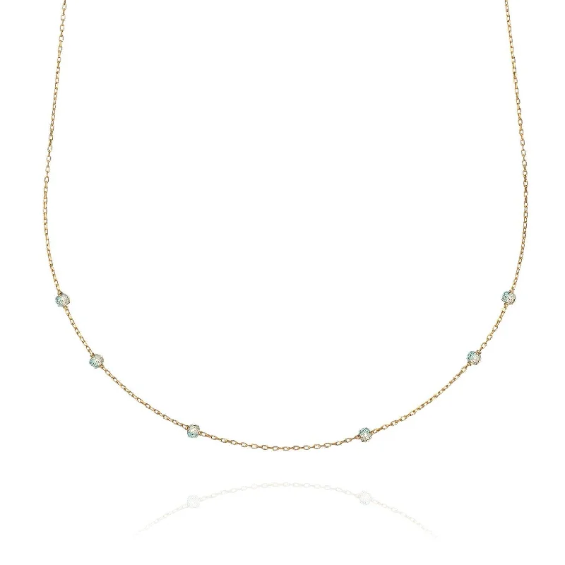 women’s crystal necklaces -Gems Satellite Necklace Labradorite - 18k Gold