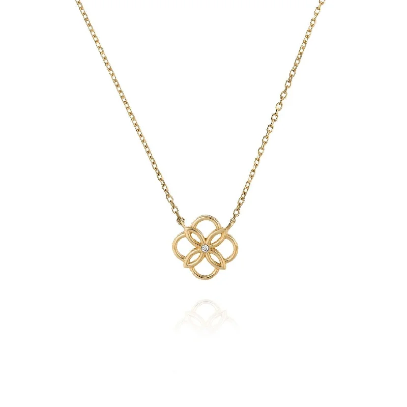 women’s dainty necklaces -Mini Daisy Diamond Necklace