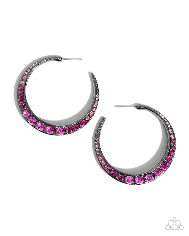 women’s bridal earrings -Embedded Edge - Pink