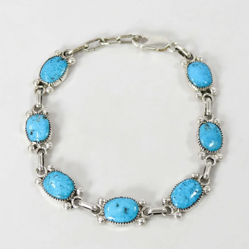 floral bangles for women -Kingman Turquoise Link Bracelet