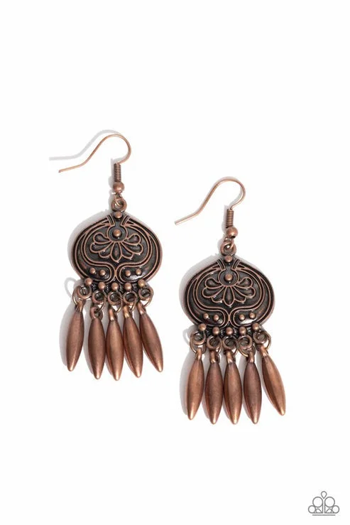 women’s luxury gold earrings -Future, PASTURE, And Present Copper Earring