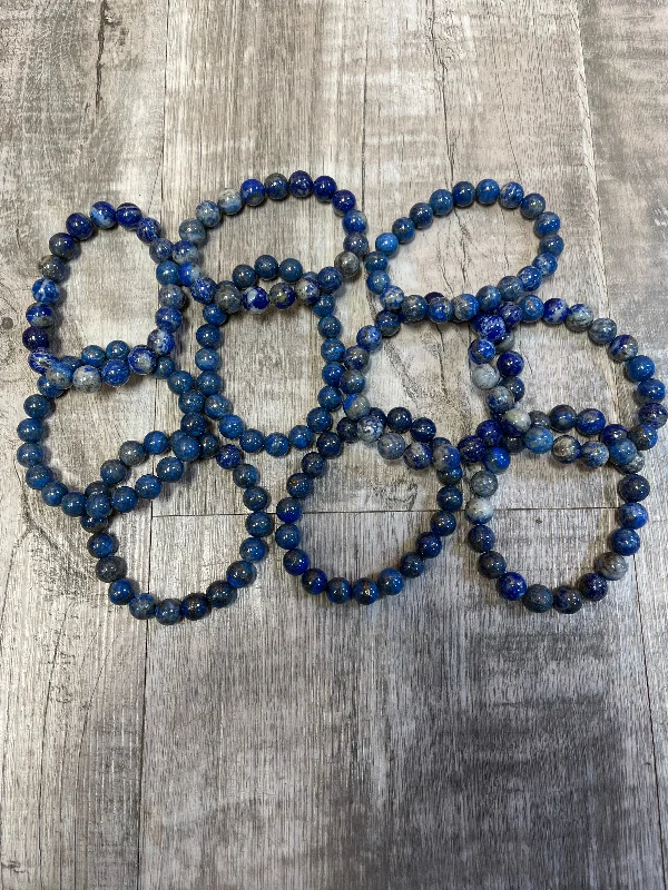 women’s braided bracelets -Lapis Lazuli Round Bracelet