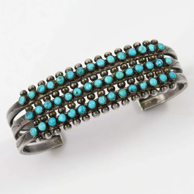 boho bangles for women -1940s Turquoise Row Bracelet