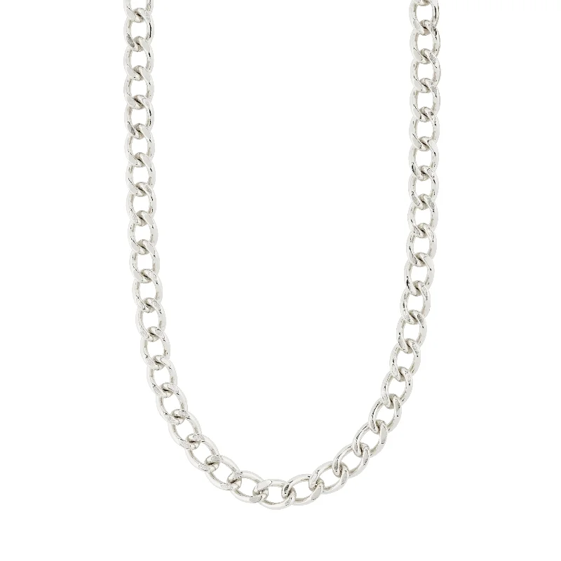 women’s crystal bead necklaces -CHARM curb necklace silver-plated